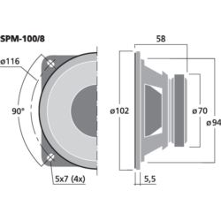 Monacor SPM-100-8 głośnik nisko-średniotonowy hifi